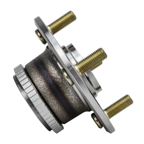 Side view of Two Piece Rear Wheel Bearing And Hubs Assembly With ABS Ring And 4 Lug For Honda Civic 1992 1995 1999 2000 Civic Del Sol 1995 1997 Acura Integra 1990 2001 4 Wheel ABS