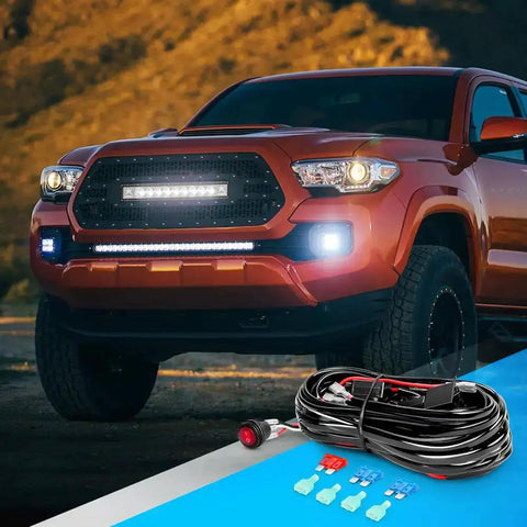 LED Light Bar Wiring Harness Kit With 2 Leads 12V On Off Switch Power Relay And Blade Fuse for off-road vehicle