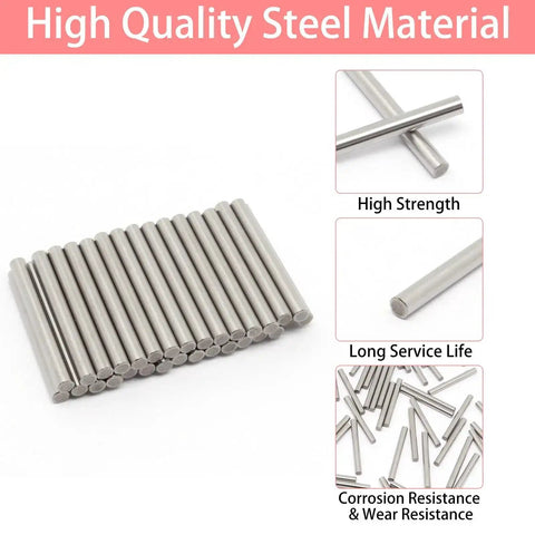 Image of Stainless Steel Shelf Dowel Pins 4mm By 40mm 50 Pcs showing steel material, durability, and alignment features.