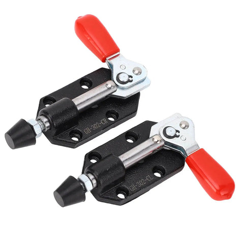 2 Pack Toggle Clamp With 20mm Stroke Quick Release Push Pull Action Grab And Go Hand Tool For Woodworking Jigs And Fixtures, black with red handle