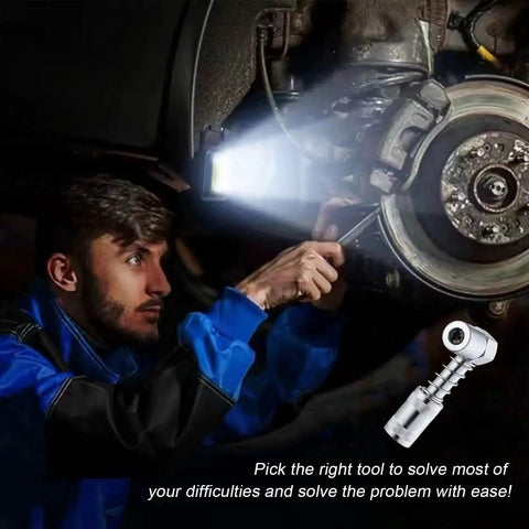 Mechanic using 90 Degree Grease Coupler Adapter For Tight Spaces With Heavy Duty Steel Construction And Sleeves Grease Gun Tool