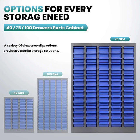 75 Drawer Hardware Cabinet For Nuts Bolts And Small Parts With Heavy Duty ABS Drawers And Metal Frame Bolt Bin Organizer For Workshop Garage And Home Office Tool Storage And Organization