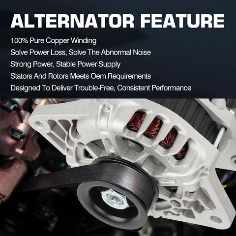 Close-up of 90 Amp Automotive Alternator Replacement For 2012 2017 Hyundai Accent And Veloster And 2012 2013 Kia Rio