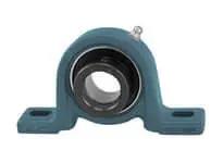 Front view of 1-3/16 in (30.16 mm) Narrow Eccentric Collar Pillow Block Bearing, Malleable Iron Housing, Ball Insert with Contact Seal.