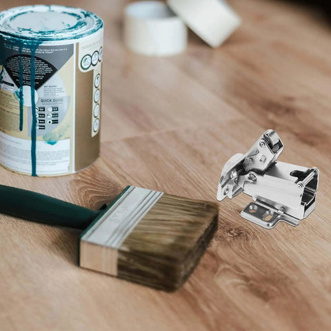 Two Pack 165 Degree Soft Close Cabinet Hinges With Concealed Metal Dampening for wood surfaces