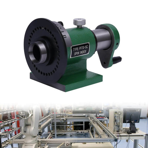 Do-It-All Indexing Spin Jigs Fixture For Milling Lathe And Grinding, 5C Compatible, PF70-5C Green Metal Design