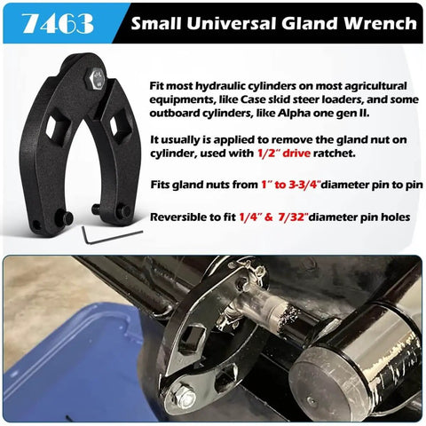Universal Gland Nut Wrench For Hydraulic Cylinders, Heavy Duty Tool For Farm And Construction Equipment, gland nut removal