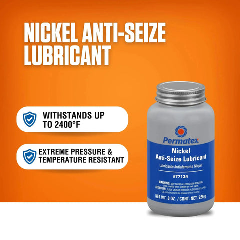 Nickel Anti Seize Lubricant For Extreme High Temperature Metal Assemblies Up To 2400 F Protecting Stainless Steel Titanium And Nickel Alloys Under Extreme Pressure While Avoiding Copper Contamination Permatex 77124 8 Oz.