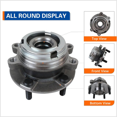 All round display of Front Wheel Hub And Bearing Assembly For Nissan Altima 2007 2012 2.5L 4 Cylinder Five Lug With Encoder ABS Replacement
