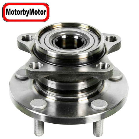 Front view of Rear Wheel Bearing And Hub Assembly For Mazda CX9 AWD 2007 2015 With 5 Lug Low Runout Direct Replacement Quad Lip Seal