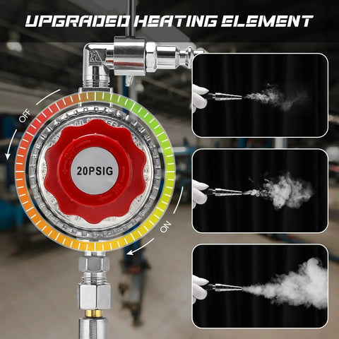 Front view of 12V DC EVAP Smoke Machine Leak Detector for Quick Vacuum Leak Testing in Cars, Trucks, and Boats by Haoguo.