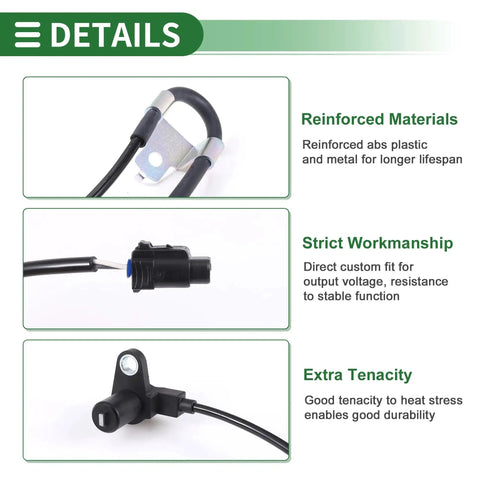 VekAuto ABS wheel speed sensor for Suzuki Swift front-left; reinforced plastic/metal construction and durable design