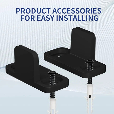 Sliding Barn Door Floor Guide Aluminum T Guide Floor Mounted Bottom Guides Heavy Duty Barn Door Hardware Adjustable For Sliding Closet Doors Black 4 Pack Prevents Swinging And Keeps Door Aligned With Smooth shown with easy install parts