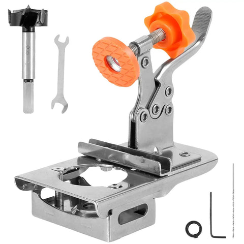 Pro Grade Concealed Door Hinge Jig For Precise Cabinet Door Mounting, 35mm Stainless Steel Locking Hinge Jig with clamp and tools