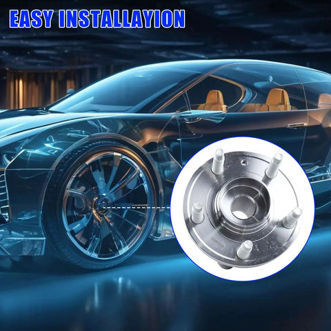Heavy Duty Front Wheel Hub Bearing Assembly For 2011 2018 Explorer And 2013 2018 Police Interceptor Utility 5 Lug With ABS Direct Replacement WE60589 BR930809 Absolute Fit And Reliable Performance displayed in futuristic car setting