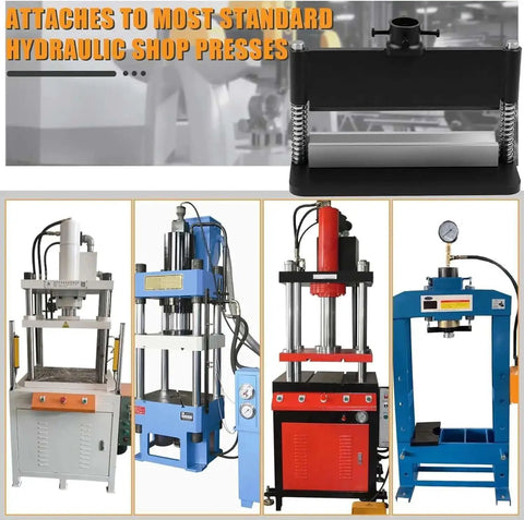 Heavy Duty Press Brake Attachment For 12 To 20 Ton Hydraulic Shop Presses with dual spring design and universal mount.