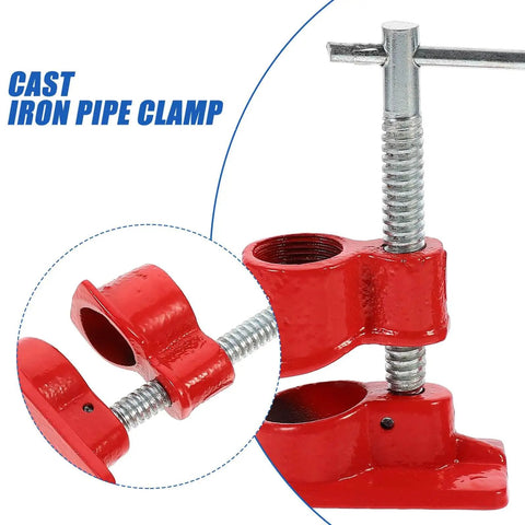 Lightweight 1/2 Inch Quick Release Pipe Clamp for Woodworking and Wood Gluing, Red Heavy Duty Workholding Tool close-up