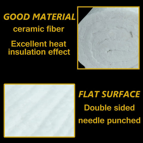 Two BACLAUGH ceramic fiber insulation blankets, 1x16x48, 2400F, for furnace and kiln, flat double-sided