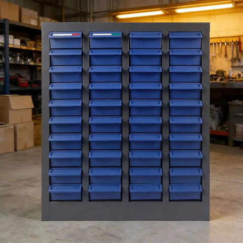 40 Drawer Metal Parts Storage Cabinet With Alloy Steel Frame And Removable ABS Bins for Garage Workshop or Office Supplies
