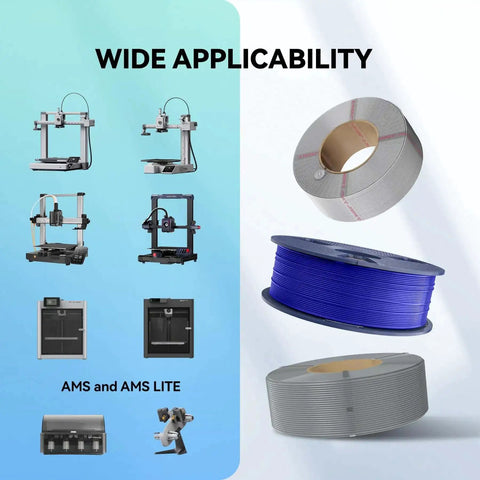 High Speed ABS 3D Printer Filament 1.75mm Black, 1Kg Spool, Rapid Printing At 350 mm Per Sec displayed alongside compatible printers