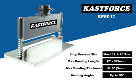 Heavy Duty Press Brake Attachment For Hydraulic Shop Presses 12 To 20 Ton, 12 Inch Bend Length, Three Sixteenths Inch Thick