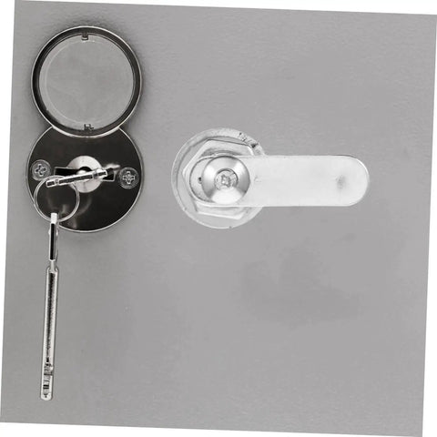 Heavy Duty Cam Lock Set For Cabinets And Tool Boxes With Keyed Cylinder showing front view installed in metal panel