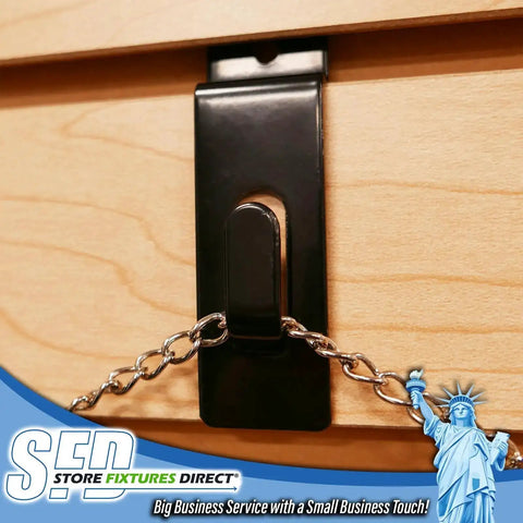 Installed Black Slatwall Notch Hook 5 Pack Metal Picture Hanger for Slatwall and Slat Grid Displays Heavy Duty Utility Hook