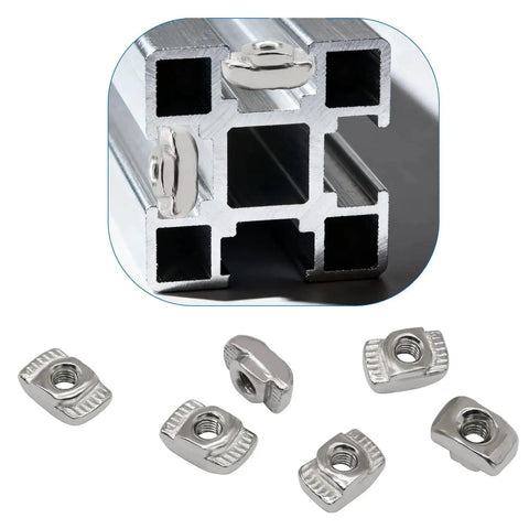 100 Pcs 2020 Series Sliding T Slot Nuts M3 Carbon Steel Fasteners For 20 Series Aluminum Profile T Slot Systems
