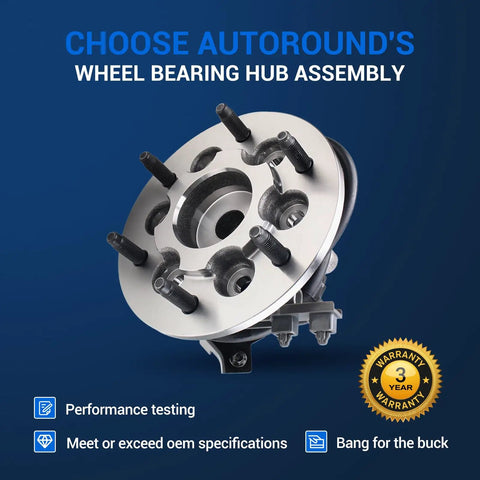 Front Wheel Hub And Bearing Assembly 515106 515107 for 04-08 Chevy Colorado, includes warranty badge and specifications.