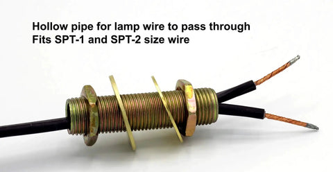 DIY Lamp Repair Hardware Kit 28 Piece Pack With Pipe Nipples, Washers, and Lock Nuts for Easy Lamp Fixes and Custom Projects, Includes 3/4, 1, 1.5, and 2 Inch Sizes shown with wiring