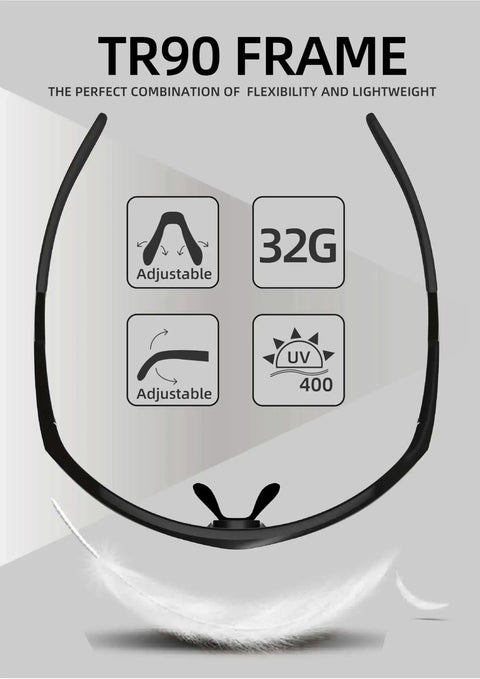 All Around Sport Sunglasses With UV400 Protection And Mirror Lens featuring TR90 frame and adjustable features
