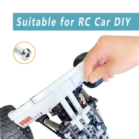 Hand assembling RC car with 304 Stainless Steel Button Head M5 Screws Kit With 180 Pieces Hex Socket Bolts Nuts And Washers