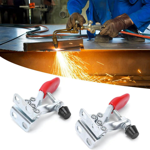 Horizontal Toggle Clamps Set With 66 Lb Holding Capacity And Rubber Pressure Tip for woodworking and welding projects