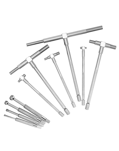 Stainless Steel Pro Grade Telescoping Bore Gauge Set For Precise Hole Readings From 1/8 To 1/2 Inch And 5/16 To 6 Inch 6 Piece