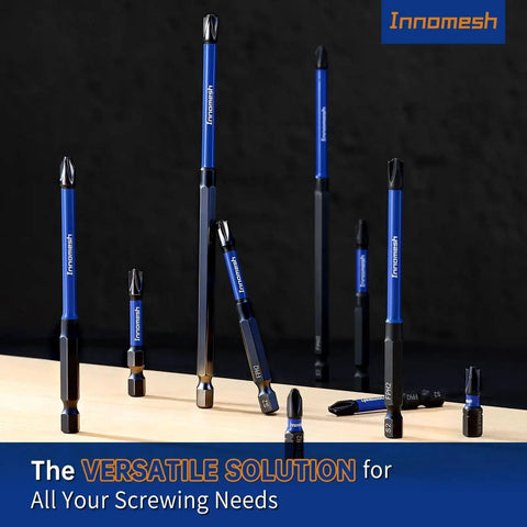 Pro Grade 13Piece ECX Bit Set FPH2 With Phillips Pozidriv Slotted Bits for Impact Drivers displayed on a table