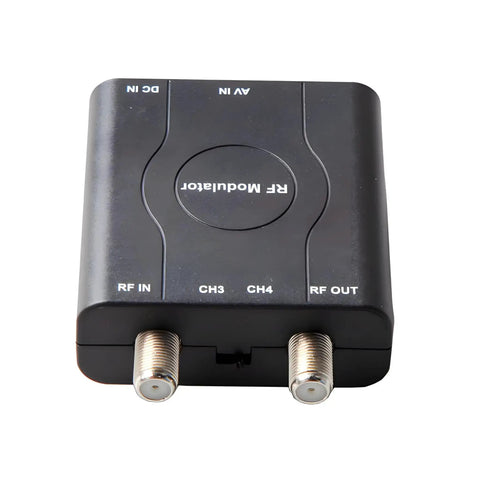 Coaxial RF Modulator And AV To RF Converter For Classic Gaming And Home Theater On Any TV Or Projector, top view of device