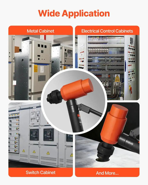 Applications of Heavy Duty 15 Ton Hydraulic Knockout Punch Set for metal cabinets, electrical control cabinets, and switch panels