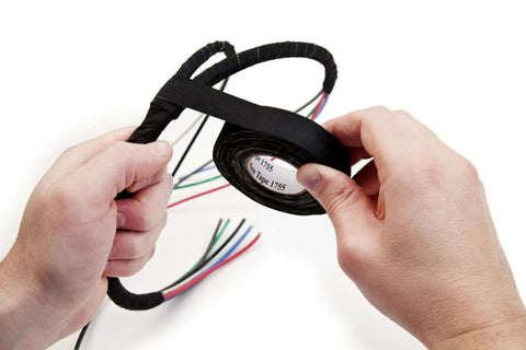 Applying Temflex 1700 Vinyl Electrical Tape single roll 3/4 in x 60 ft Black PVC insulating tape for wire harnessing