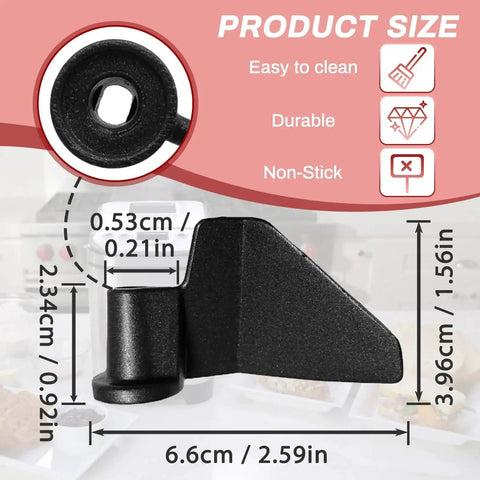 Two black kneading paddles for Cuisinart CBK-110 bread maker, side view, 2-pack