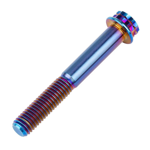 Titanium Flange Bolt 12 Point Head M10x55mm Pitch 1.5mm Burnt Blue Pack Of 4 Grade 5 6Al4V TC4 Aerospace Quality