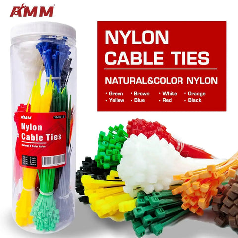 Colorful Zip Ties Pack 1000 Count With Assorted Sizes 4 6 8 And 10 Inches In A Handy Plastic Storage Jar Self Locking Nylon Cable Ties