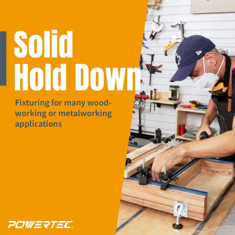 Two Pack Mini T Track Hold Down Clamps For Universal T Slot Systems, 3-5/8 Inch Long By 3/4 Inch Wide, woodworking use