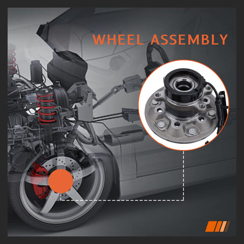 Front Right 4WD Wheel Bearing And Hub Assembly With ABS For 04 To 08 Chevy Colorado, 04 To 08 GMC Canyon, 06 Isuzu I350