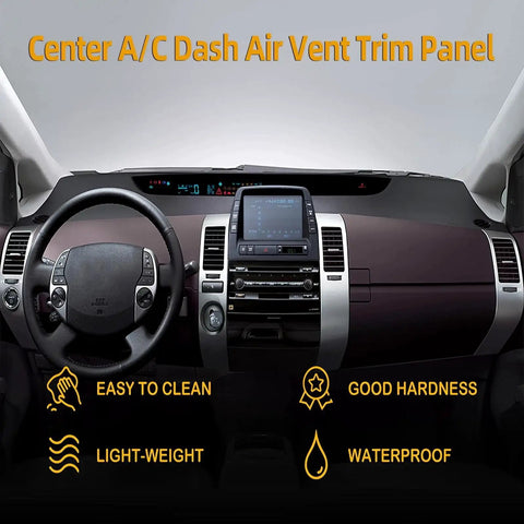 Center AC Dash Vent Trim Panel For Toyota Prius 2004 2009 Left And Right installed view with clean dashboard fit.
