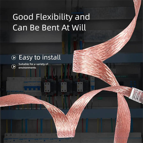 Universal Ground Straps Kit For Cars And Trucks 10 And 12 Inch Braided Copper Ground Wires showing flexibility and easy installation feature