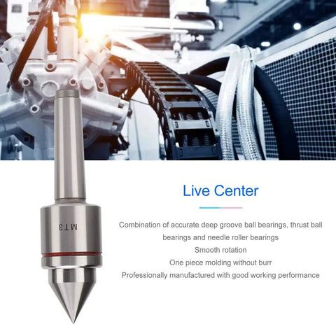 Heavy Duty Live Tailstock Center 60 Degree MT3 For Wood And Metal Lathe CNC Work With Triple Ball Bearing Design