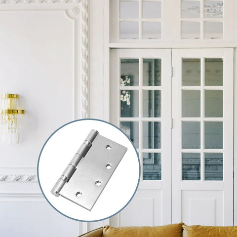 4.5x4.5 inch stainless steel door hinge, ball bearing, brushed nickel finish, 6-pack for residential/commercial doors