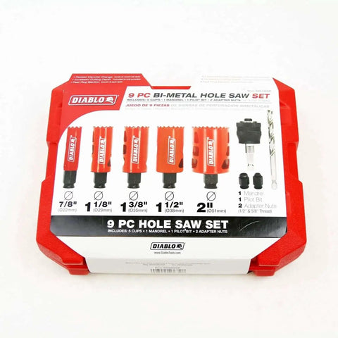 Diablo by Freud 9 Piece Pro Grade High Performance Hole Saw Set With 60mm Depth in packaging