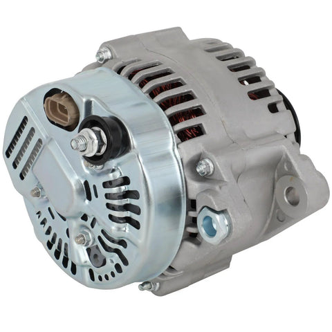 Front view of 130 Amp 12V Alternator Replacement For Hyundai Azera Entourage Santa Fe Sonata Veracruz Kia Sedona Sorento Beefy Drop In Auto