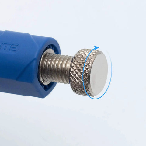 Close-up of adjustment knob on 10 Inch Welding Pipe Pliers With Locking C Clamp And Large Adjustable V Pads For Secure Welds